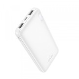 Baterie Externa HOCO J128, 10000mAh, 10W, 2 x USB-A, Alba