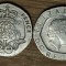 Anglia Marea Britania set 2 x 20 pence 1987 + 2000 busturi diferite Elisabeta