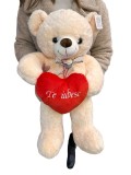 Ursulet crem 60cm cu inimioara Te iubesc &ndash; plus moale cadou romantic