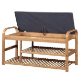 Suport pantofi HM ST13, 100x33x50 cm, gri/natur
