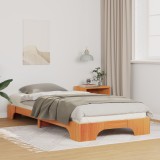VidaXL Cadru de pat de podea Maro 80 x 210 cm Lemn masiv de pin