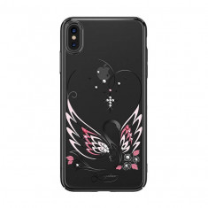 Husa iPhone XS Max, Kingxbar Swan, Cristale Originale Swarowski, Negru foto