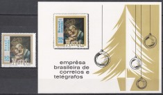 Brazilia 1969 - Crăciun, Serie + Colita, Cota 26 EURO, MNH