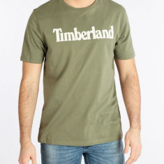 Tricou barbati cu imprimeu cu logo din bumbac, Verde 3XL, Verde, 3XL INTL