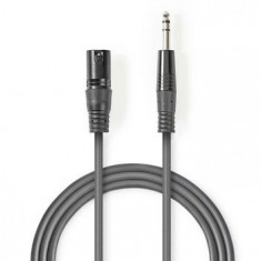 Cablu XLR stereo Nedis XLR 3pini tata - 6.5 mm tata 3m gri foto