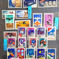 TIMBRE ROMÂNIA MNH LP599/1964;477/1957;667//1968;642/1967;814/1972 LOT COSMOS