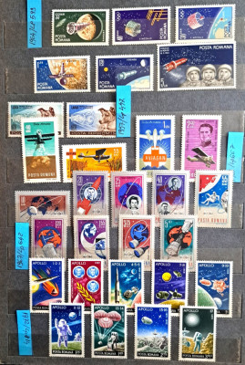 TIMBRE ROM&amp;Acirc;NIA MNH LP599/1964;477/1957;667//1968;642/1967;814/1972 LOT COSMOS foto