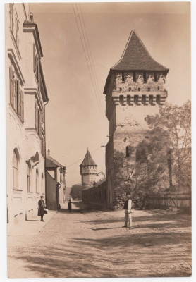 Romania Sibiu - Turnul Olarilor - Foto EMIL FISCHER 11 x16 cm foto