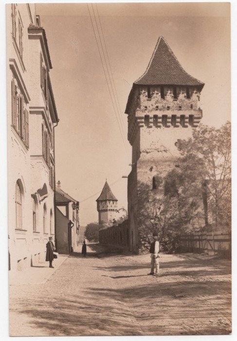 Romania Sibiu - Turnul Olarilor - Foto EMIL FISCHER 11 x16 cm