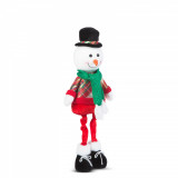 Figurină textilă de Crăciun &ndash; 65 x 18 x 13 cm &ndash; om de zăpadă