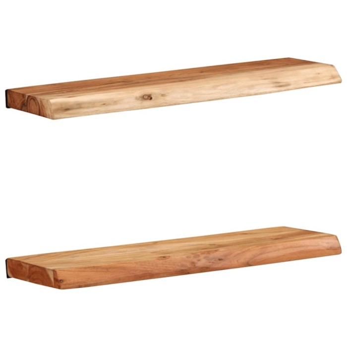 vidaXL Rafturi de perete 2 buc 60x20x3,5 cm Lemn masiv de salc&acirc;m 373625