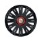 Set 4 Capace Roti pentru Alfa Romeo, model Active Black Cu Inel Rosu, R15