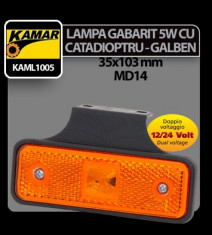 Lampa gabarit, catadioptru galben MD14 Kamar 5W cap sticla - 12/24V - CRD-KAML1005 Auto Lux Edition foto