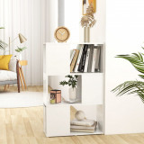 Cumpara ieftin Bibliotecă/Separator cameră, alb extralucios, 60x24x94 cm, PAL