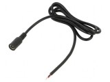 Cablu DC 5,5/2,1 soclu drept 2x0,5mm2 negru 1m -20&divide;80&deg;C