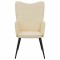 Scaun de relaxare, crem, material textil - 4