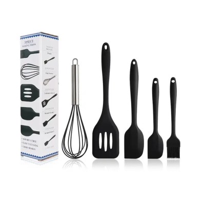 Set 5 ustensile de bucatarie, Termorezistente, Negru foto