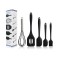 Set 5 ustensile de bucatarie, Termorezistente, Negru