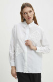 Answear Lab cămașă de in culoarea alb, cu guler clasic, relaxed