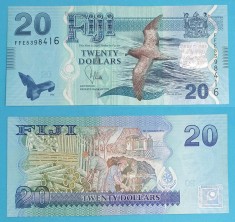 Bancnotă Fiji (pick 117) 20 Dollars 2012 aUNC serie: FFE5398416