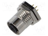 Conector M12 soclu mamă 4 pini 4A 250V IP67 drept THT LUTRONIC
