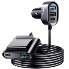 Incarcator Auto Statie USB Joyroom JR-CL05, Quick Charge, 72W, 3 x USB - 2 x USB Type-C, Negru