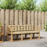 vidaXL Set de canapele de exterior cu pernă 3 pcs Alb și Bej 3389155