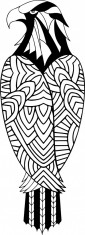 Sticker decorativ, Mandala, Pasare, Negru, 85 cm, 7422ST foto