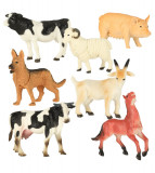 Set 7 Figurine Din Plastic cu accesorii, Animale De La Ferma, Multicolor, Oem