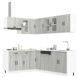 VidaXL Set de dulapuri de bucătărie 11 piese &bdquo;Kalmar&rdquo; lemn Sonoma gri