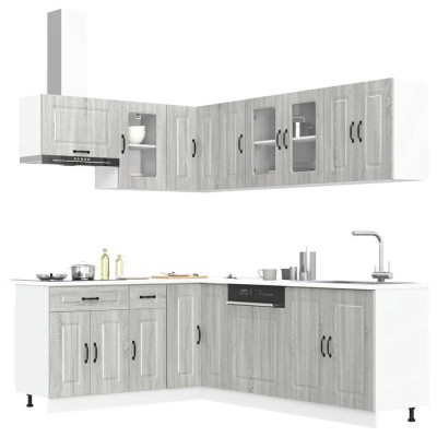 vidaXL Set de dulapuri de bucătărie 11 piese &amp;bdquo;Kalmar&amp;rdquo; lemn Sonoma gri 3314887 foto