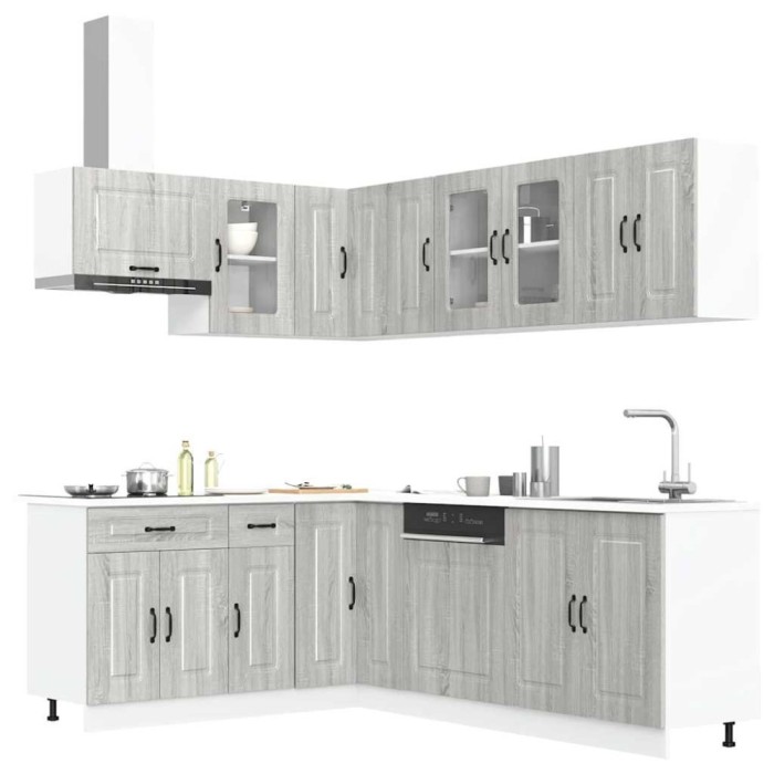vidaXL Set de dulapuri de bucătărie 11 piese &bdquo;Kalmar&rdquo; lemn Sonoma gri 3314887