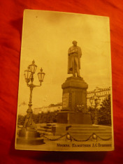 Ilustrata Moscova -Statuie Puskin francata timbru 40kop Lyiapunov -matematician foto