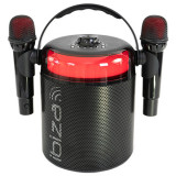 Boxa karaoke portabila cu 2 microfoane, conectare TV, smartphone, 5 efecte vocale, bluetooth, USB, MSD, AUX - negru