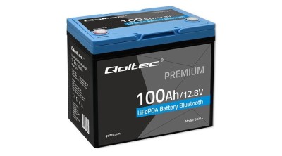 Baterie Qoltec LiFePO4 litiu-fier-fosfat | 12.8V | 100Ah | 1280Wh | BMS | cu bluetooth foto