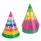 Coifuri Petrecere Carton, Happy Birthday, Dungi Imprimeu Argintiu, Multicolor, Set 20 Bucăți, 16cm