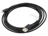 Cablu USB 2.0 A la micro B aurit 3m negru