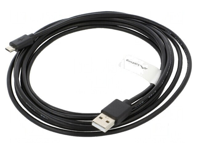 Cablu USB 2.0 A la micro B aurit 3m negru