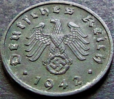 Moneda istorica 1 REICHSPFENNIG - GERMANIA NAZISTA, anul 1942 A * cod 734 foto