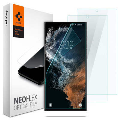 Set 2 Folii de protectie Spigen Neo Flex pentru Samsung Galaxy S22 Ultra foto