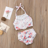 Costum de baie cu talie inalta si dantela drool (marime: 120)