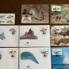 chile - serie 4 timbre MNH, 4 FDC, 4 maxime, fauna wwf