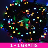 Instalatie Craciun 10m, 100 LED Multicolor V8, 8 Functii, 1+1 GRATIS! Lumini Decorative Brad, Interior/Exterior