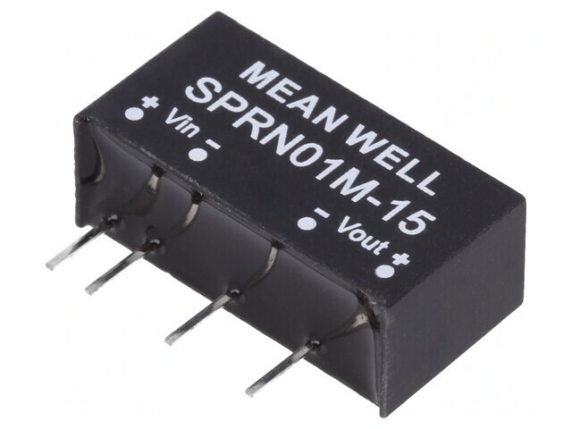 Convertor DC/DC 1W Input 11.4-13.2V Output 15V 67mA