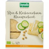 Paine crocanta Byodo cu orez si naut, fara gluten, eco, bio, 120g