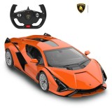 MASINA CU TELECOMANDA LAMBORGHINI SIAN PORTOCALIU CU SCARA 1 LA 14 SuperHeroes ToysZone