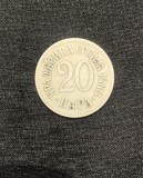 Moneda 20 para 1883 Serbia