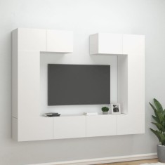 vidaXL Set dulap TV, 6 piese, alb, lemn prelucrat