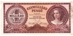 Ungaria 1 000 000 000 Pengo 1946 P-125 Seria 044812