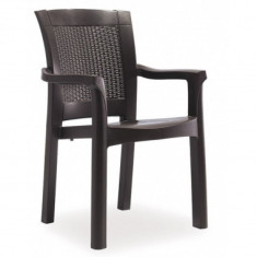 Scaun din poli-ratan, culoare cafea, D60xH90xW57xSH45cm, Roma Rattan, 0142316, Hascevher foto